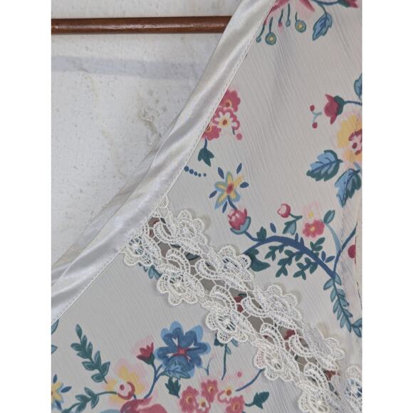 Vtg BG Intimates Nightgown Dress Womens Large Multicolor Floral Lace Feminine - Picture 2 of 7